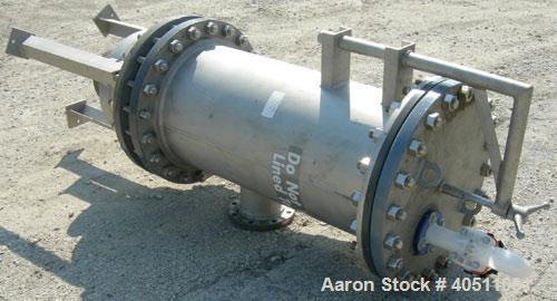 Used USF Filtration Separators Teflon Lined Filter, model T940450-000, type 120FH4-316L-6FD-C150-222ECTFE 90MILS, 316L stainless steel. Approximately 19.625'' x 52'' straight side. Flat bolt on top, ...