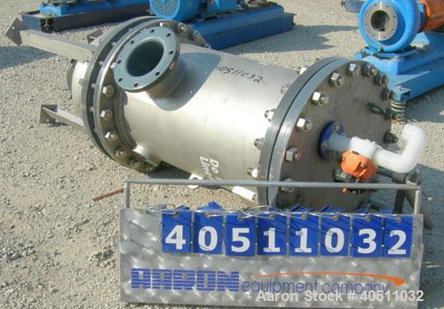 Used USF Filtration Separators Teflon Lined Filter, model T940451-000, type 180FH4-316L-6FD-C150-222ECTFE 90MILS, 316L stainless steel. Approximately 23.625'' x 54'' straight side. Flat bolt on top, ...