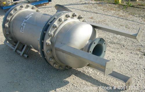 Used USF Filtration Separators Teflon Lined Filter, model T940451-000, type 180FH4-316L-6FD-C150-222ECTFE 90MILS, 316L stainless steel. Approximately 23.625'' x 54'' straight side. Flat bolt on top, ...
