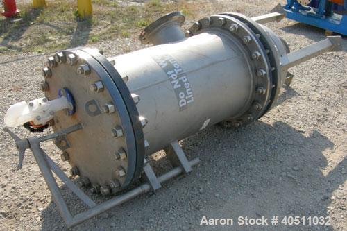 Used USF Filtration Separators Teflon Lined Filter, model T940451-000, type 180FH4-316L-6FD-C150-222ECTFE 90MILS, 316L stainless steel. Approximately 23.625'' x 54'' straight side. Flat bolt on top, ...