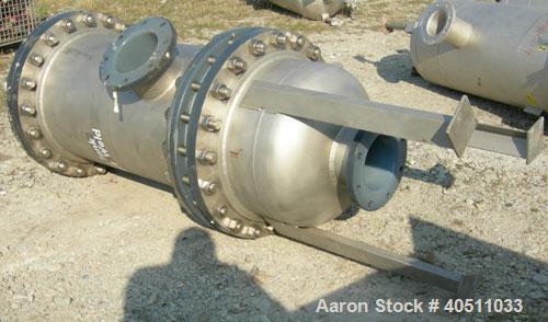 Used USF Filtration Separators Teflon Lined Filter, model T940451-000, type 180FH4-316L-6FD-C150-222ECTFE 90MILS, 316L stainless steel. Approximately 23.625'' x 54'' straight side. Flat bolt on top, ...