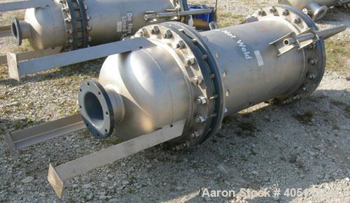 Used USF Filtration Separators Teflon Lined Filter, model T940451-000, type 180FH4-316L-6FD-C150-222ECTFE 90MILS, 316L stainless steel. Approximately 23.625'' x 54'' straight side. Flat bolt on top, ...