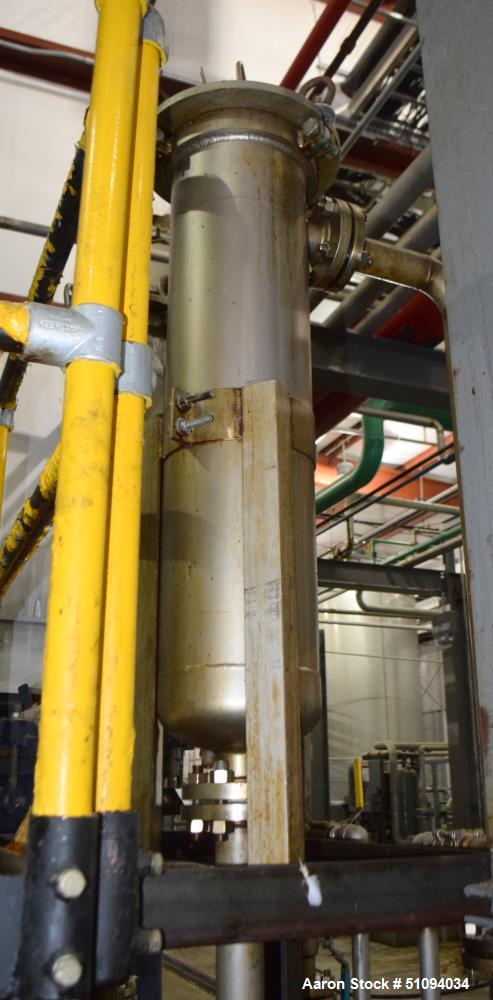 Used Shelco Bag Filter Housing, Model USB-2SB-304-2F-B, 304 Stainless Steel. Approximate 8" diameter x 34" straight side. Internal rated 150 psi at -20 to 300 degrees F. National Board# 20, serial# 1...