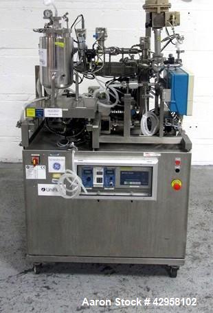 Used GE Healthcare Uniflux Ultrafilter. Stainless steel construction, approximately 1 gallon stainless steel vessel (5" diameter x 10" straight side), with Tefla main pump and (2) Watson-Marlow 520N ...