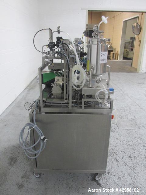 Used GE Healthcare Uniflux Ultrafilter. Stainless steel construction, approximately 1 gallon stainless steel vessel (5" diameter x 10" straight side), with Tefla main pump and (2) Watson-Marlow 520N ...