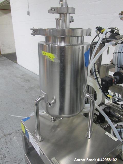Used GE Healthcare Uniflux Ultrafilter. Stainless steel construction, approximately 1 gallon stainless steel vessel (5" diameter x 10" straight side), with Tefla main pump and (2) Watson-Marlow 520N ...