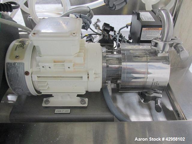 Used GE Healthcare Uniflux Ultrafilter. Stainless steel construction, approximately 1 gallon stainless steel vessel (5" diameter x 10" straight side), with Tefla main pump and (2) Watson-Marlow 520N ...