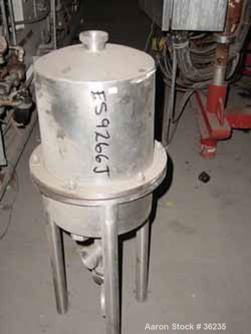 Used W.M. Sprinkman Raw Milk Filter, Stainless Steel. 12" Diameter x approximately 18" straight side, dish top and bottom. 2 section body. 2" diameter inlet/outlet. Mounted on 3 stainless steel legs.