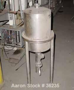 Used W.M. Sprinkman Raw Milk Filter, Stainless Steel. 12" Diameter x approximately 18" straight side, dish top and bottom. 2 section body. 2" diameter inlet/outlet. Mounted on 3 stainless steel legs.