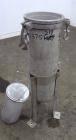 Used Basket Filter, 7 Gallon Capacity, 301 Stainless Steel, Vertical. Approximately 8-1/2” diameter x 28