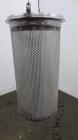 Used Basket Filter, 7 Gallon Capacity, 301 Stainless Steel, Vertical. Approximately 8-1/2” diameter x 28