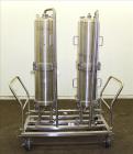 Used Cuno Dual Filter Skid, Model 12ZPB4, 316L Stainless Steel. (2) Cartridge filter housings, no filters, approximately 12-1/2