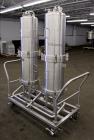 Used Cuno Dual Filter Skid, Model 12ZPB4, 316L Stainless Steel. (2) Cartridge filter housings, no filters, approximately 12-1/2
