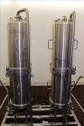 Used Cuno Dual Filter Skid, Model 12ZPB4, 316L Stainless Steel. (2) Cartridge filter housings, no filters, approximately 12-1/2