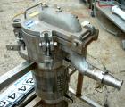 USED: Filtration Systems liquid mesh basket filter, model CF-8M, 316 stainless steel. Rated approx 220 gallons per minute. Non-jacketed housing 8