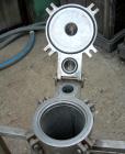USED: Filtration Systems liquid mesh basket filter, model CF-8M, 316 stainless steel. Rated approx 220 gallons per minute. Non-jacketed housing 8
