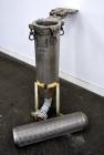 Used Filtration Systems Mesh Basket Filter, Stainless Steel. Rated up to approximate 220 gallons per minute. 304 Stainless steel housing Approximate 8-1/2” diameter x 29-1/2” deep, rated 150 psi at 2...