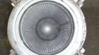 Used Mechanical Basket Filter, 3 Gallon Capacity, 316 Stainless Steel, Vertical. Approximately 8” diameter x 16
