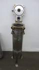 Used Mechanical Basket Filter, 7 Gallon Capacity, 316 Stainless Steel, Vertical. Approximately 8-1/2” diameter x 29