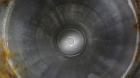 Used Mechanical Basket Filter, 7 Gallon Capacity, 316 Stainless Steel, Vertical. Approximately 8-1/2” diameter x 29