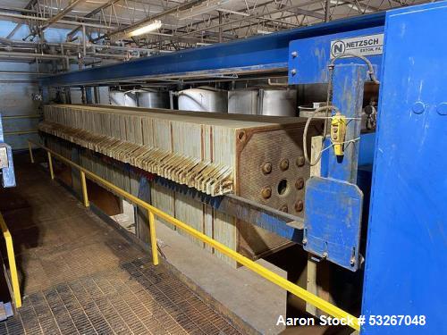 Netszch Model 1200-84/105 100 cu ft. Poly plate and frame press.