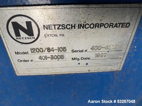 Netszch Model 1200-84/105 100 cu ft. Poly plate and frame press.