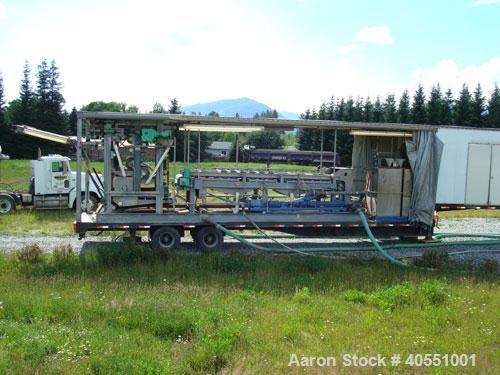 Used BDP Industries mobile belt filter press, model 3DP. One (1) meter capacity, 3.2 meter wide belt, 290 mm long x 164 mm wide x 132 mm high. Currently mounted on curtain side step deck trailer incl...