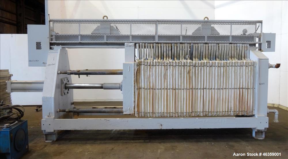 Used Filter Press, Carbon steel frame with 43 polypropylene plates.