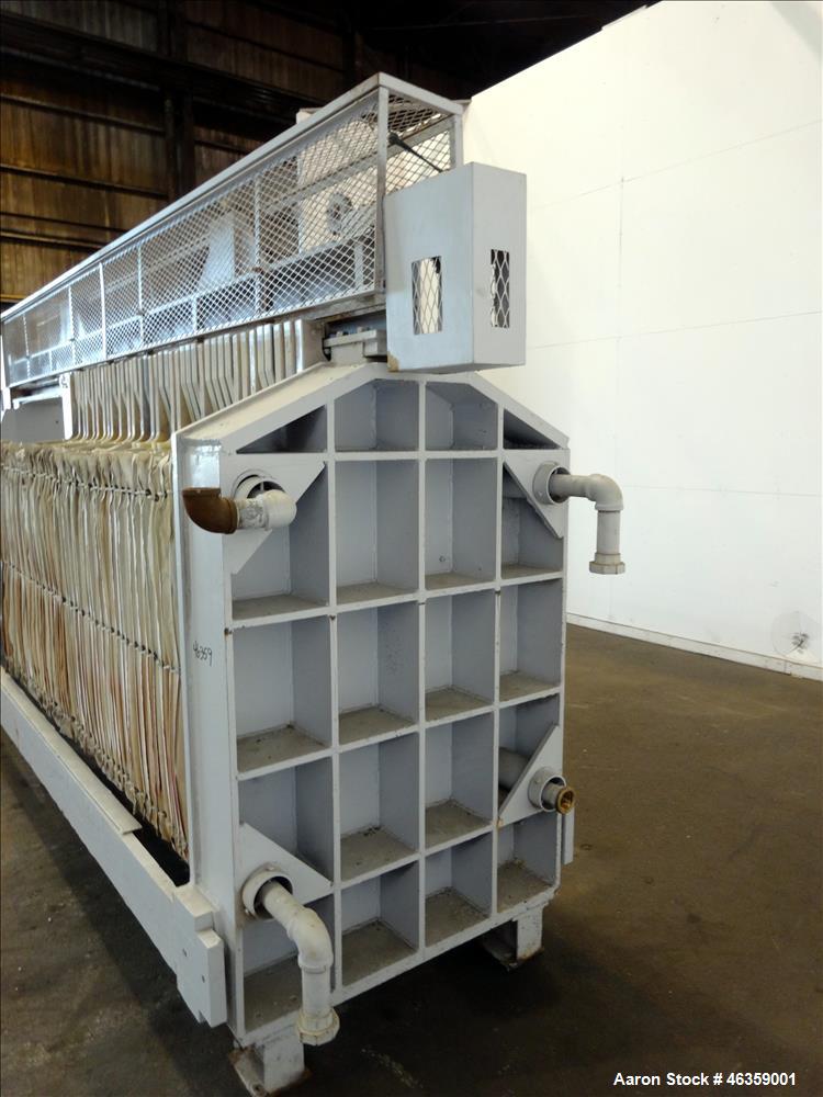 Used Filter Press, Carbon steel frame with 43 polypropylene plates.