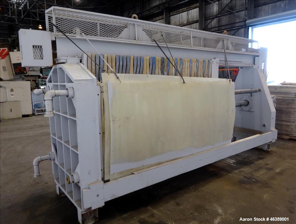 Used Filter Press, Carbon steel frame with 43 polypropylene plates.
