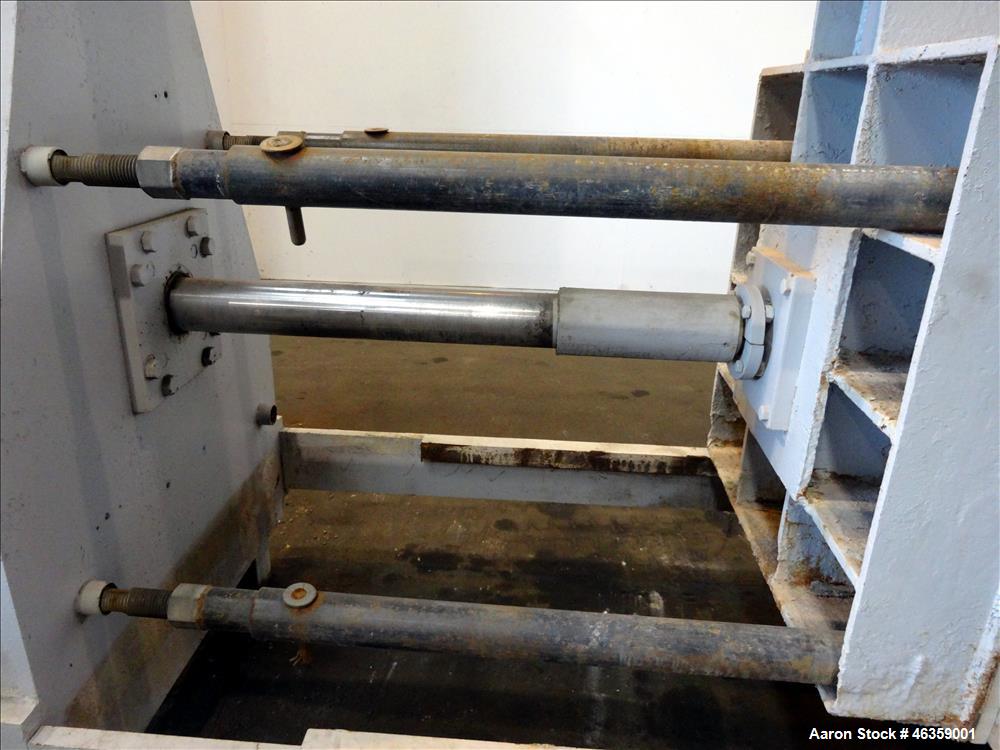 Used Filter Press, Carbon steel frame with 43 polypropylene plates.