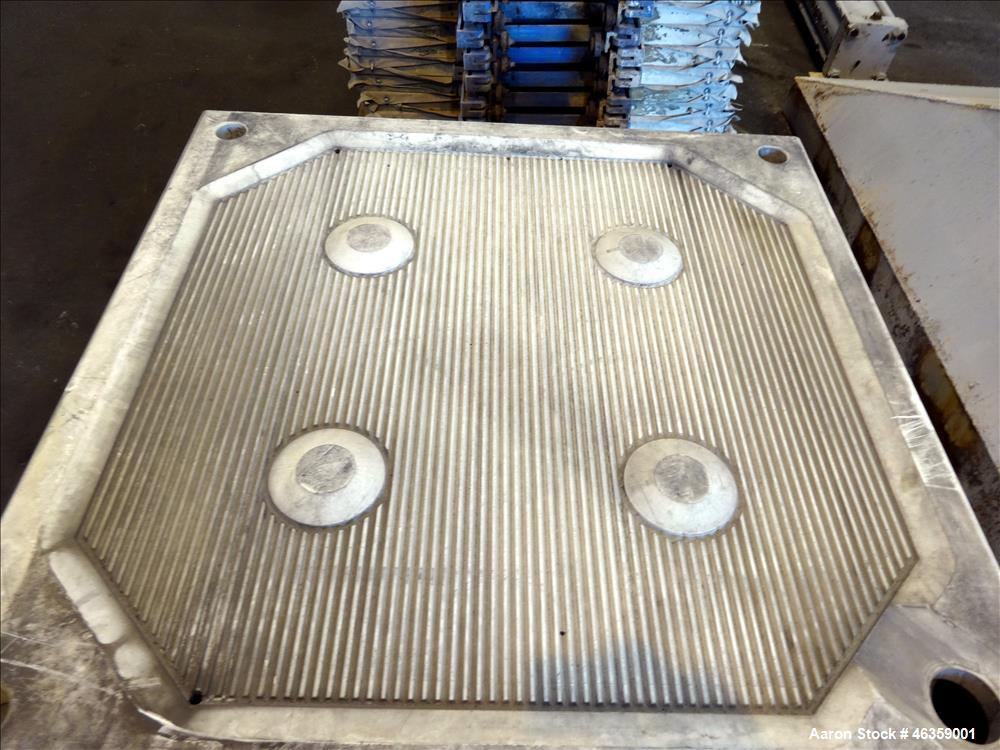 Used Filter Press, Carbon steel frame with 43 polypropylene plates.