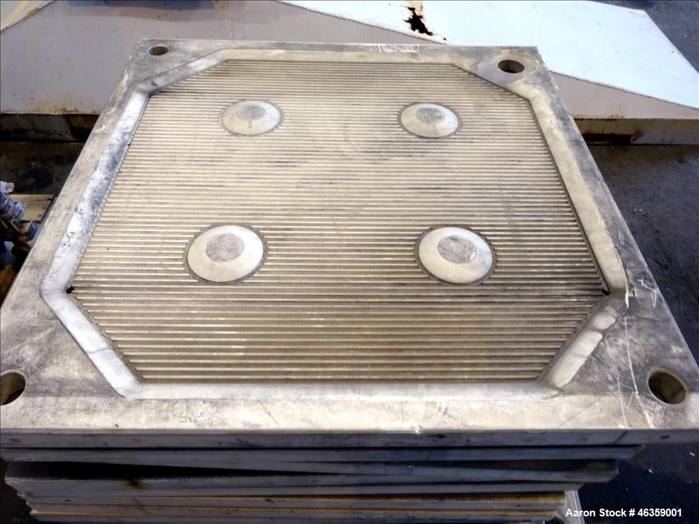 Used Filter Press, Carbon steel frame with 43 polypropylene plates.