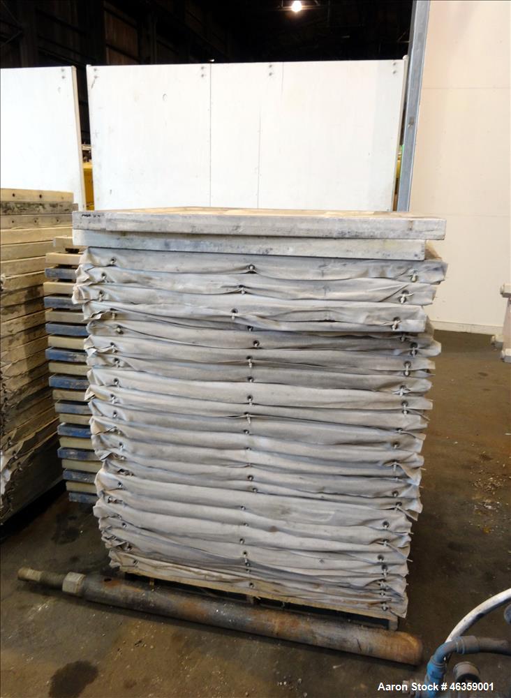 Used Filter Press, Carbon steel frame with 43 polypropylene plates.