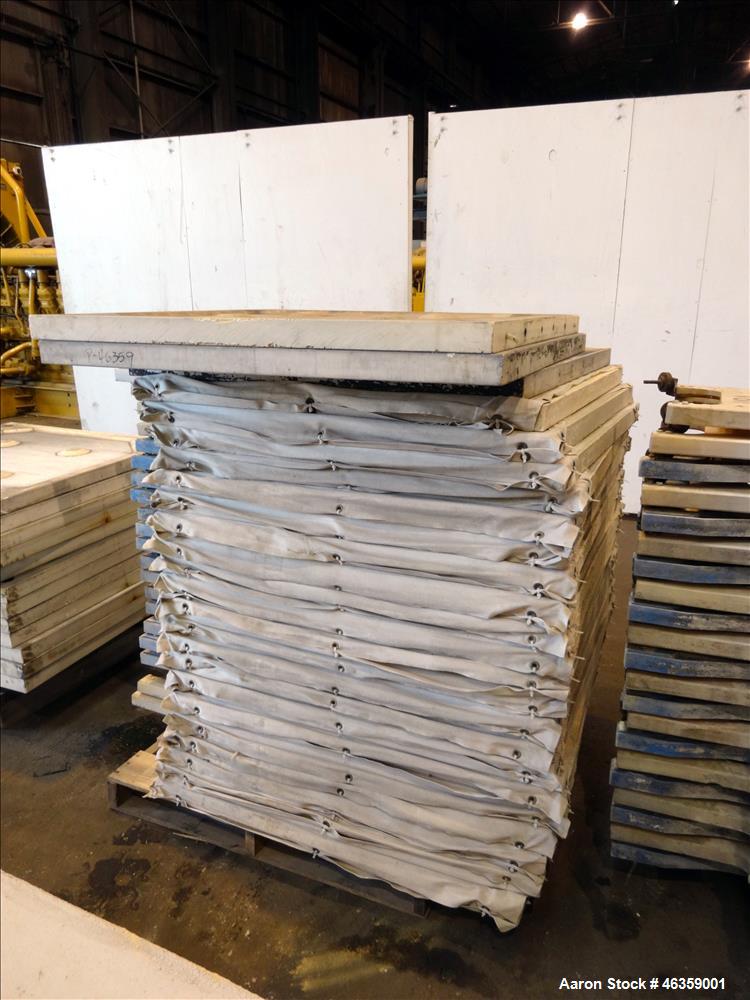 Used Filter Press, Carbon steel frame with 43 polypropylene plates.