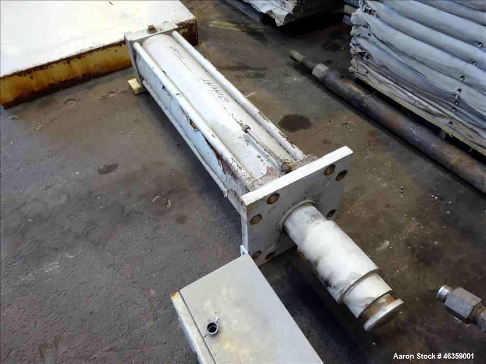 Used Filter Press, Carbon steel frame with 43 polypropylene plates.