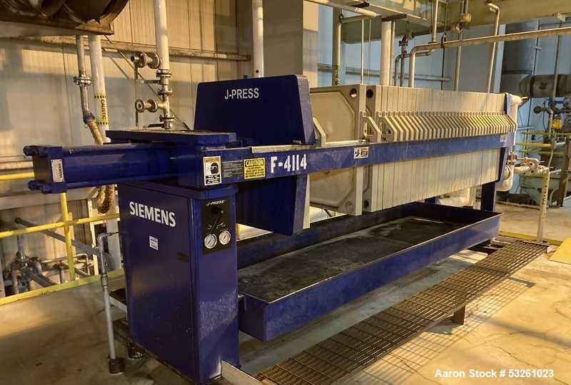 Used Siemens J-Press 800 MM CRG Poly Chamber Filter Press – 38 Plate Pressure Filtration System