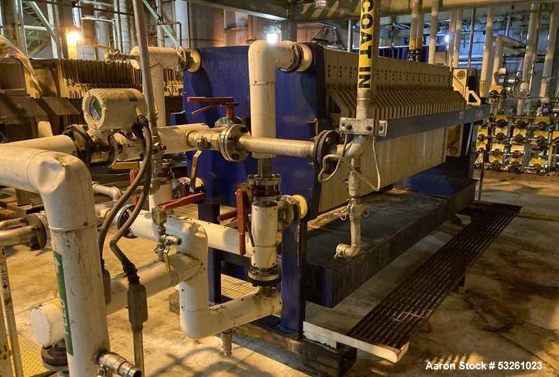 Used Siemens J-Press 800 MM CRG Poly Chamber Filter Press – 38 Plate Pressure Filtration System