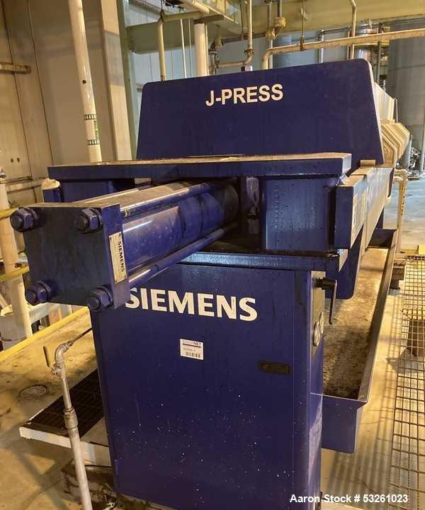 Used Siemens J-Press 800 MM CRG Poly Chamber Filter Press – 38 Plate Pressure Filtration System