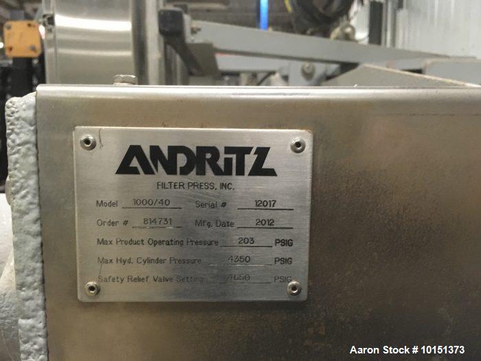 Unused - Andritz Polypropylene Plate and Frame Filter Press