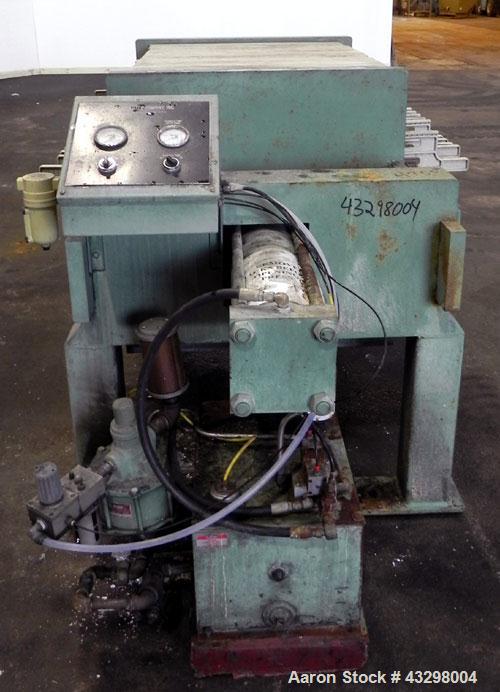 Used- Avery Filter Company Filter Press, Model 800KF/10/32. (15) 800mmx 800mm x approximate 1/2” recess polypropylene filter...