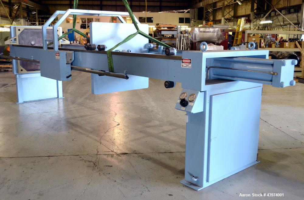 Used Beckart Environmental Hy-Pack Filter Press, Model 1000-40(60)A.  Carbon steel frame, (64) 39-1/4" x 39-1/4" x approximately 1/2" recess polypropylene plates, (1) head, (1) tail plate. Approximat...