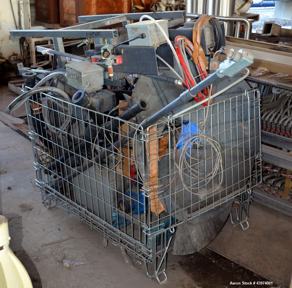 Used Beckart Environmental Hy-Pack Filter Press, Model 1000-40(60)A.  Carbon steel frame, (64) 39-1/4" x 39-1/4" x approximately 1/2" recess polypropylene plates, (1) head, (1) tail plate. Approximat...