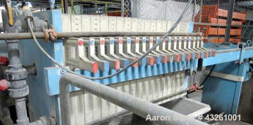 Used Beckhart Environmental Hy-Pack Filter Press. (19) 24’’ x 24’’ Polypropylene plates, approximately 2’’ thick. Approximate 76 square feet filter area.