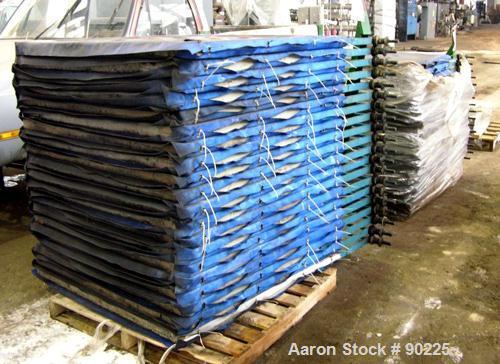 USED: Duro Filter Press, carbon steel frame. (36) 48" x 48" polypropylene plates, 43.75 cubic feet cake capacity, approximate 100 psi max filter pressure. Center feed 4 corner discharge, dual ram. Un...