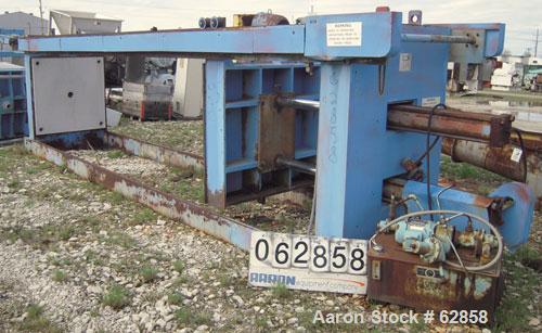 Used- Durco Quadra Press Filter Press Frame Only. Requires 48" x 48" plates. 17'10" fully opened, 14'10" closed length. Cent...