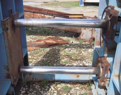 Used Durco Quadra Press Filter Press Frame Only. Requires 48" x 48" plates. 17'10" fully opened, 14'10" closed length. Center feed, 4 corner discharge. Upper side bars. Double ram closure. Unit inclu...