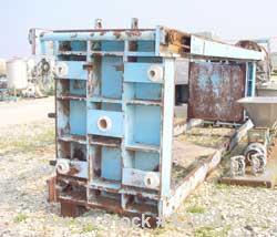 Used Durco Quadra Press Filter Press Frame Only. Requires 48" x 48" plates. 17'10" fully opened, 14'10" closed length. Center feed, 4 corner discharge. Upper side bars. Double ram closure. Unit inclu...