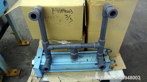 Used Eimco Shriver Filter Press, Model M630FB. Carbon steel frame, (12) 24-3/4” x 24-3/4” x approximate 1/2" recess polypropylene plates, (1) head, (1) tail plate. Approximate 76.8 square feet filter...