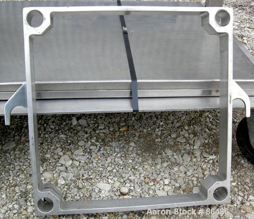 USED: Ertel plate and frame polishing press, model EUS-10-10, all 316 stainless steel. 16" x 16" plates and frames, (3) frames 2" thick, (4) frames 3/8" thick, (8) plates. Approximate 22 square feet ...